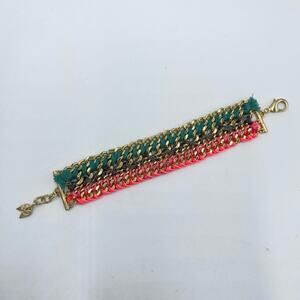 Victoria's Secret Limited Ed Rainbow Woven Ribbon Bracelet Festival Boho EDM